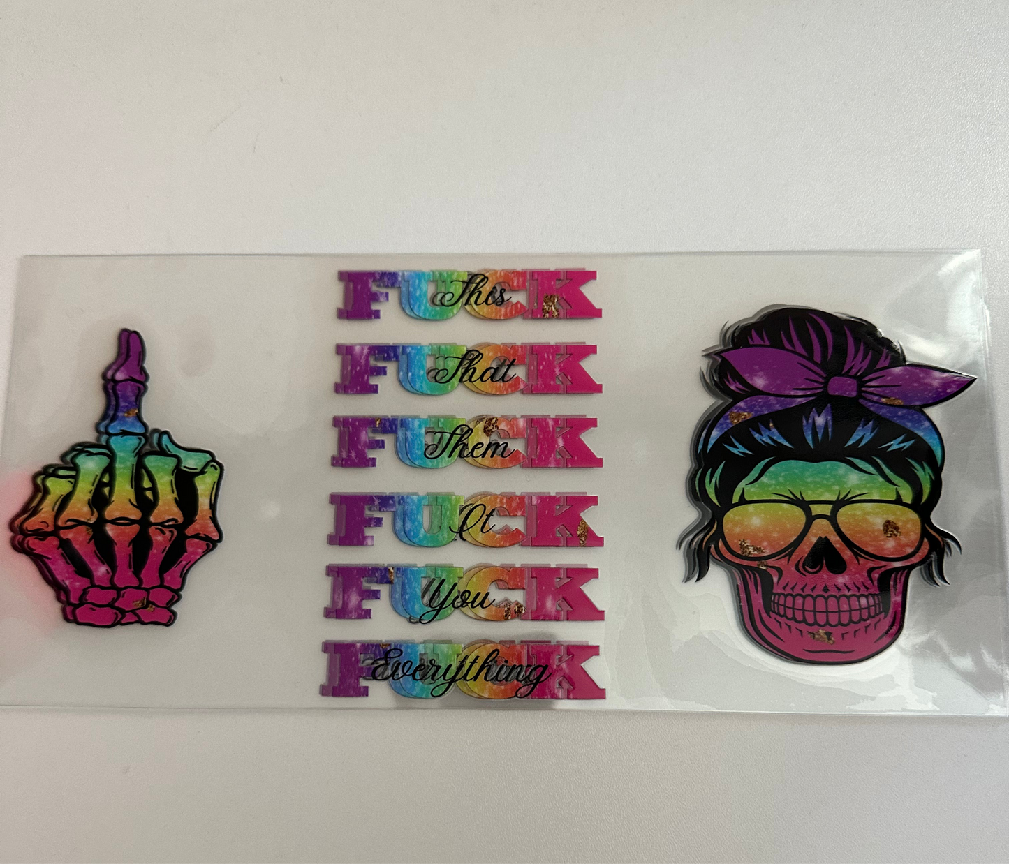 Colorful F*CK Skull Decal
