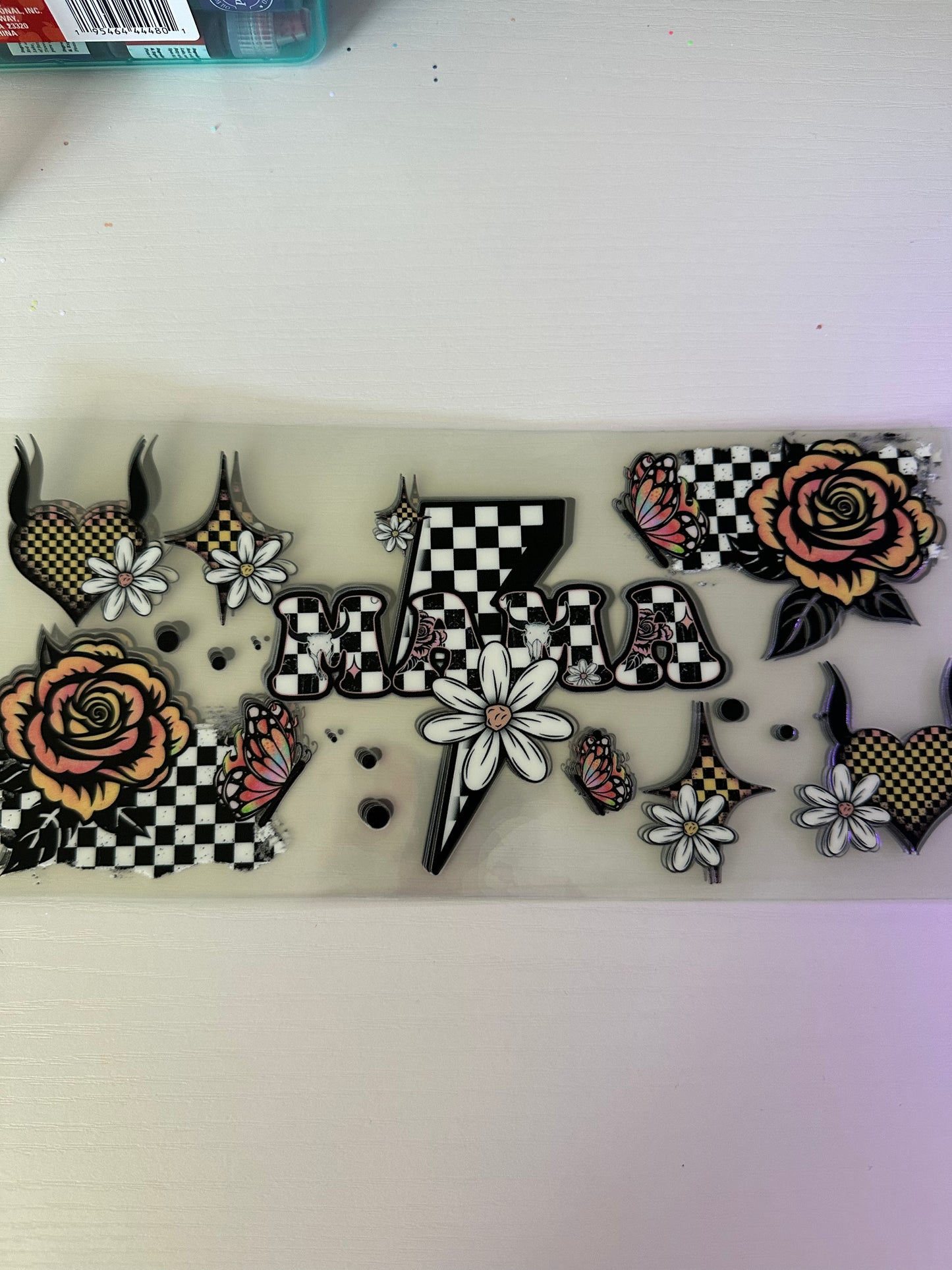 Checkered Mama Decal