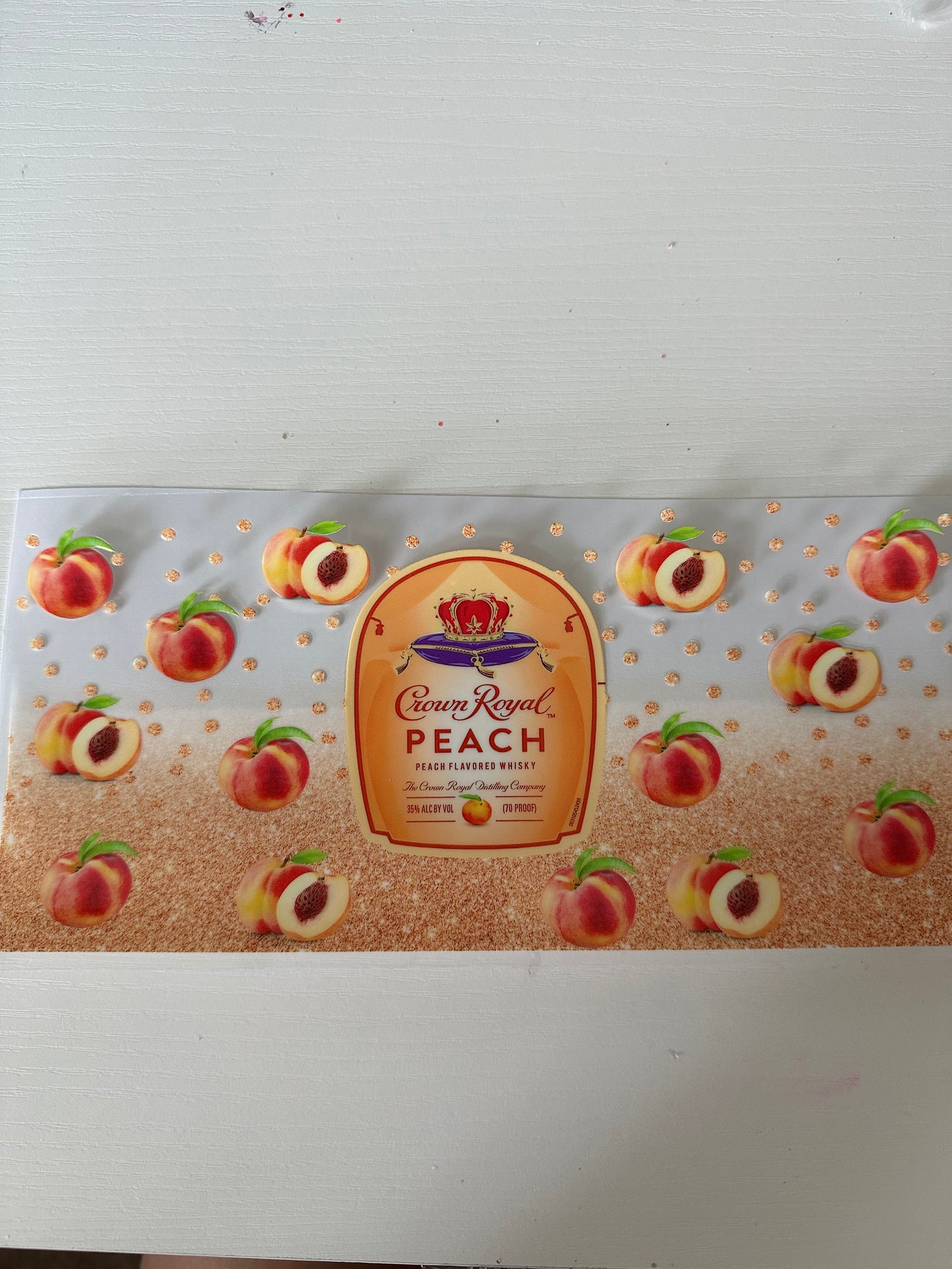 Peach crown decal