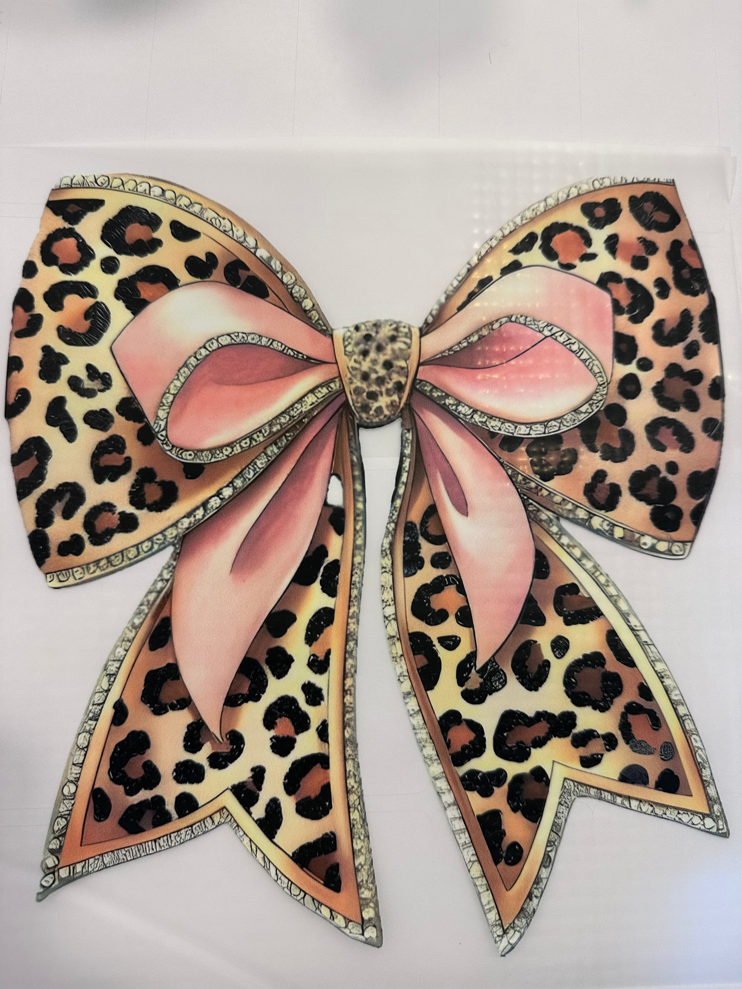 Pink Leopard Bow