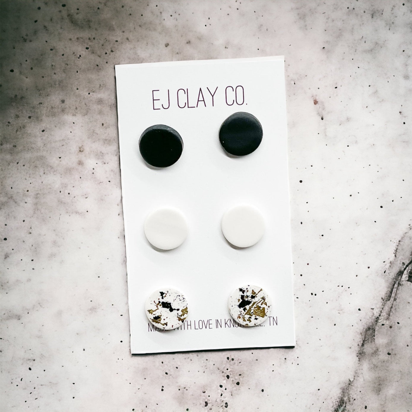 Gold and Black Leopard Stud Set