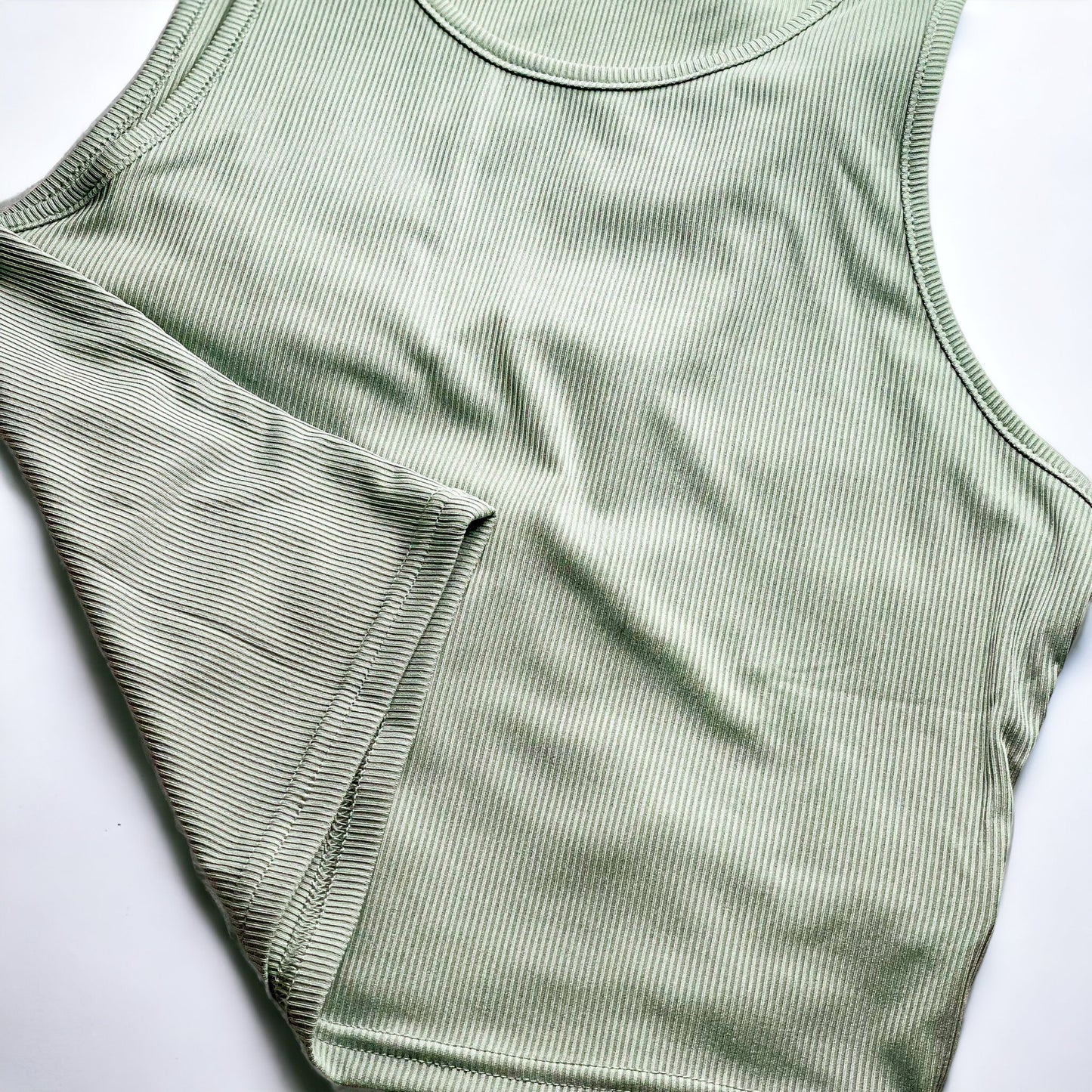 Solid Rib Knit Crop Tank