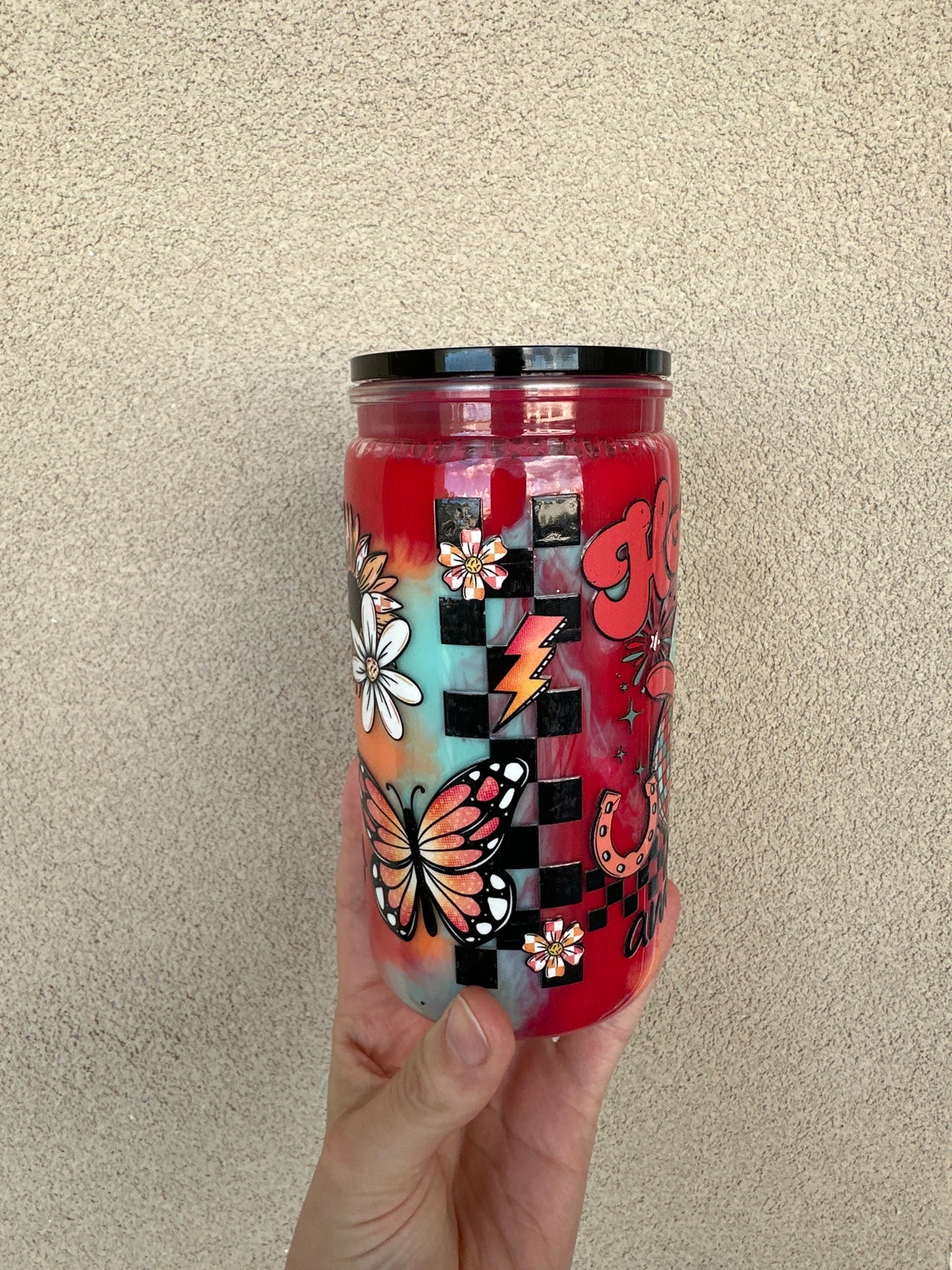 16oz acrylic howdy premade