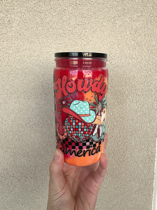 16oz acrylic howdy premade