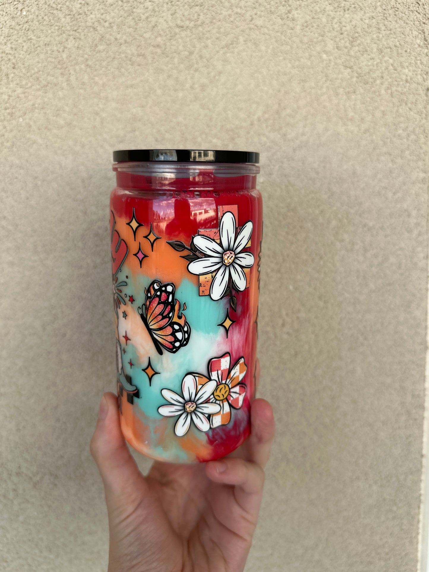 16oz acrylic howdy premade