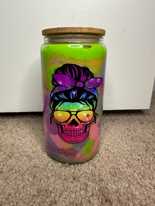 Colored skull 16oz