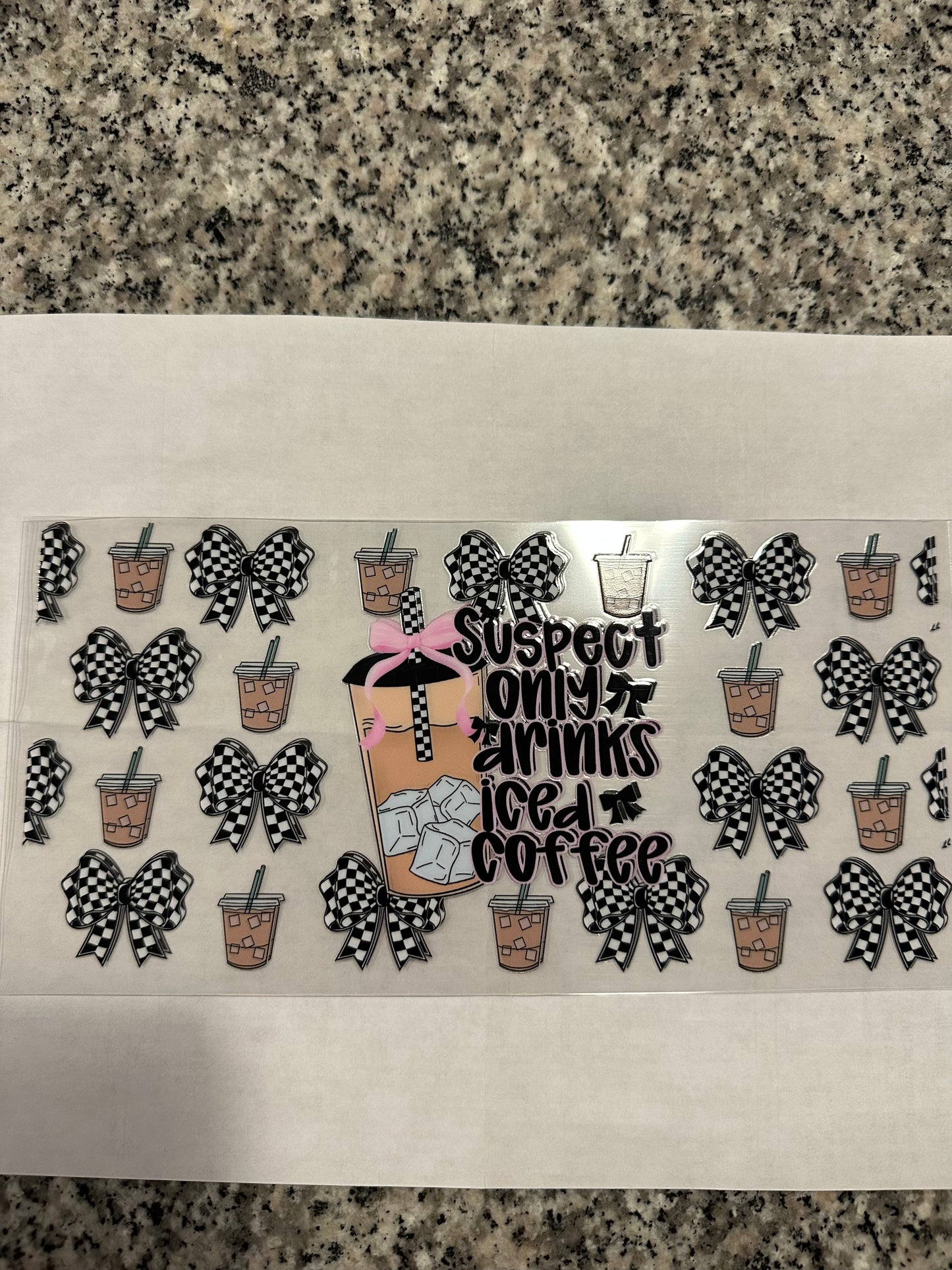 Suspect drinks iced coffee