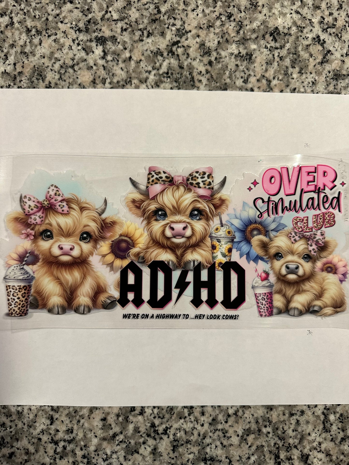 Cow ADHD decal