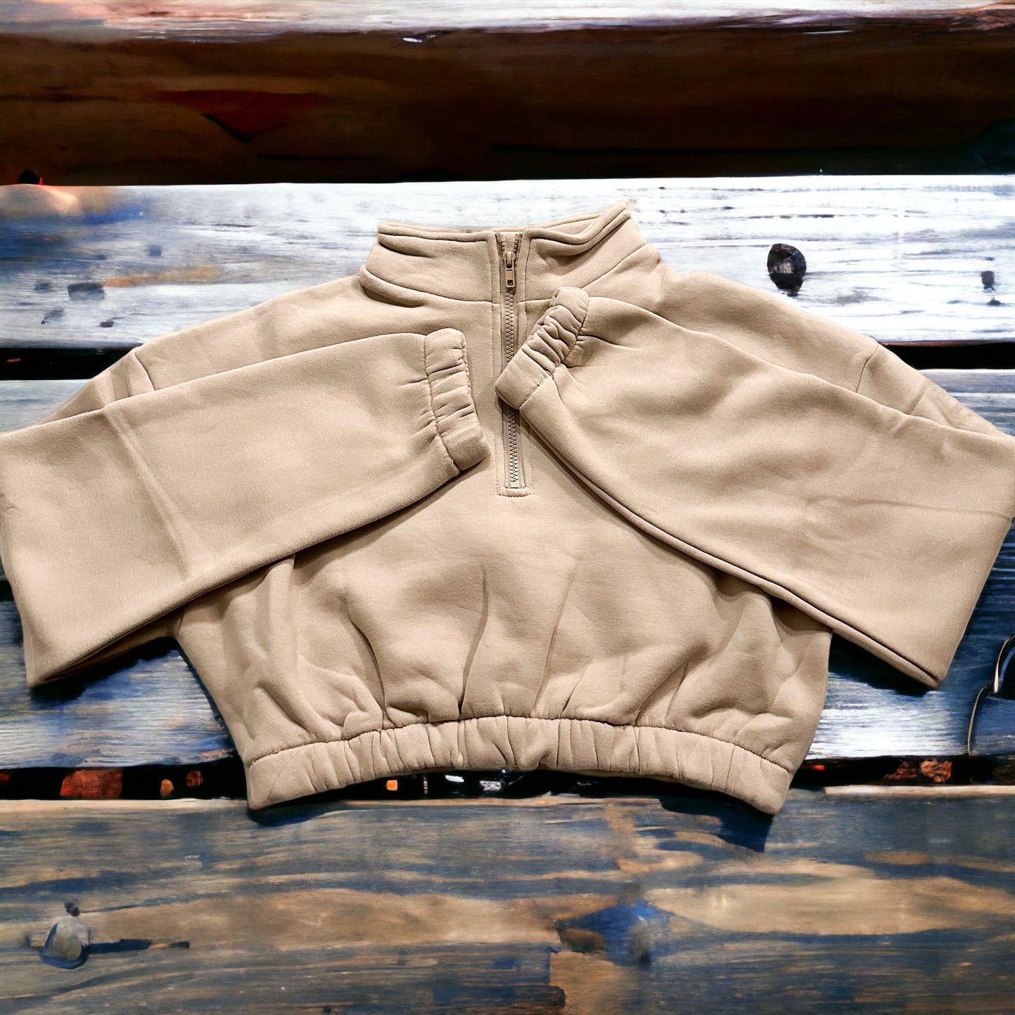 Comfort Cropped Zip Up