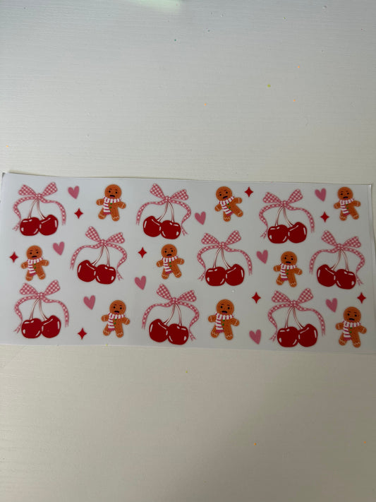 Gingerbread cherries decal