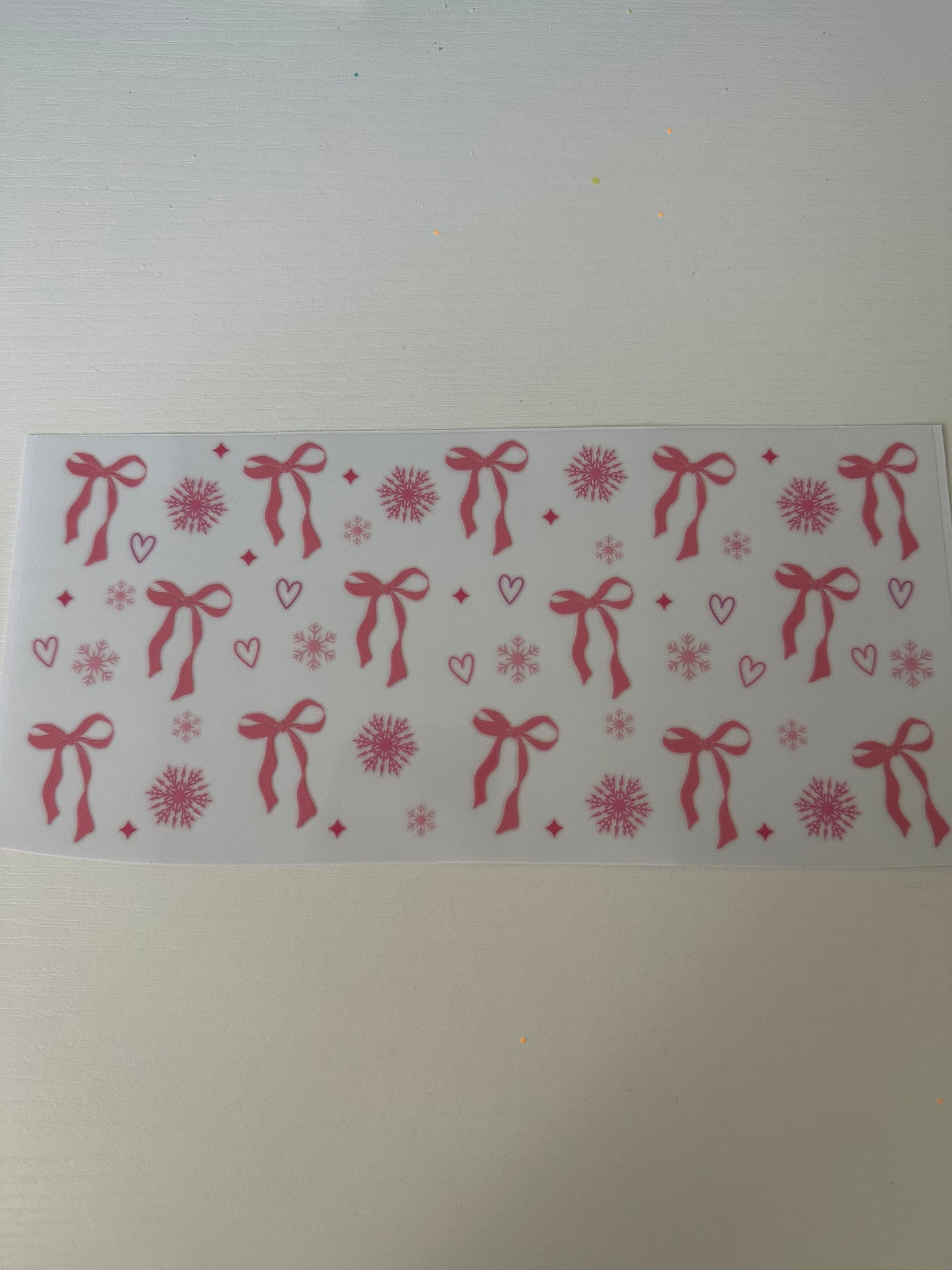 Snowflake and bows decal