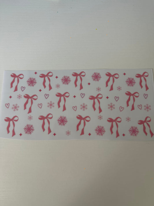 Snowflake and bows decal