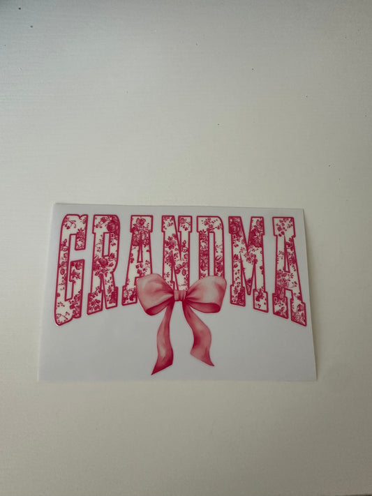 Pink Grandma Decal