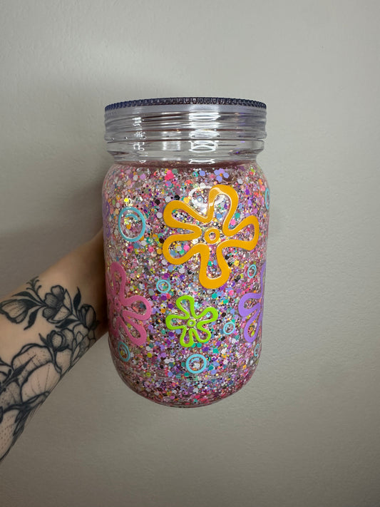 20oz mason jar SpongeBob