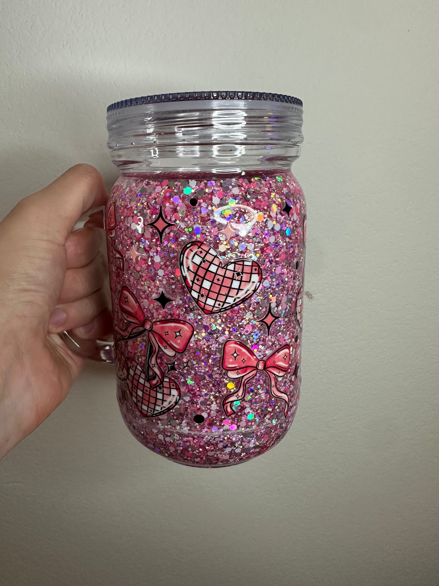 20oz disco cherry mason jar