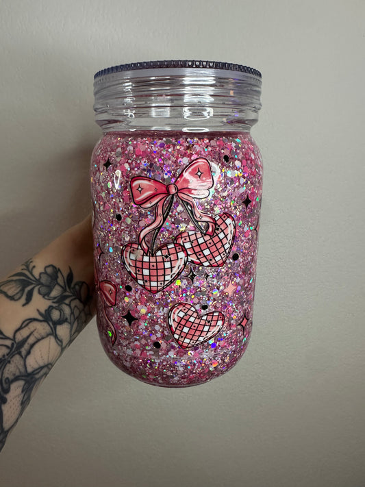 20oz disco cherry mason jar