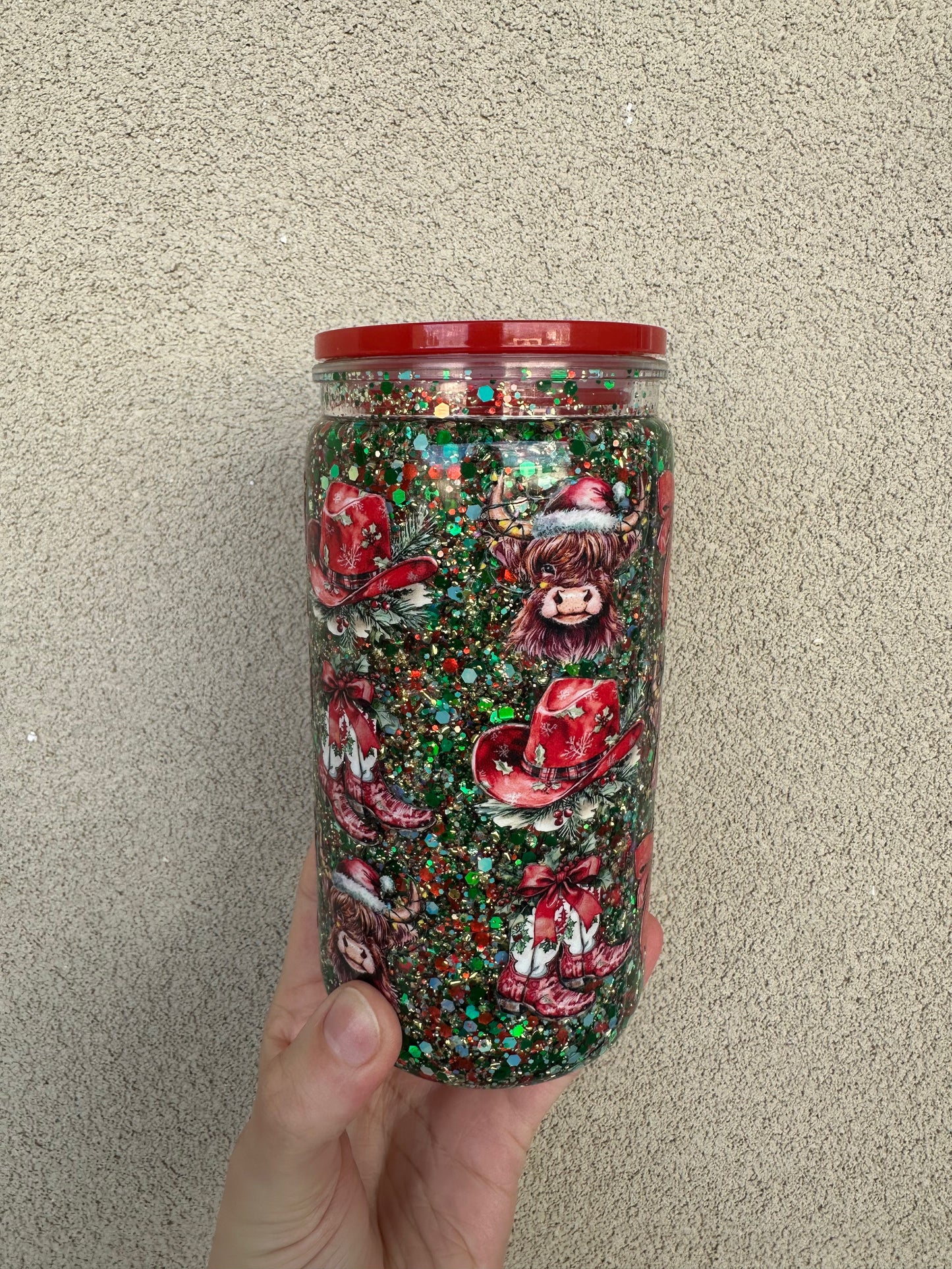 16oz acrylic Christmas cup
