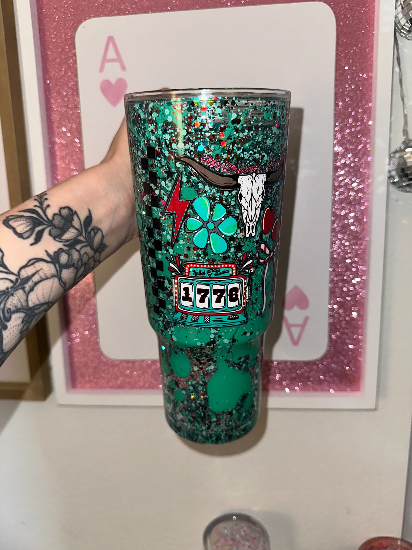 40oz western lava cup