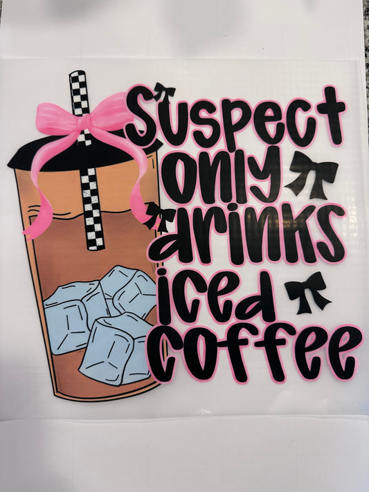 Suspect drinks iced coffee