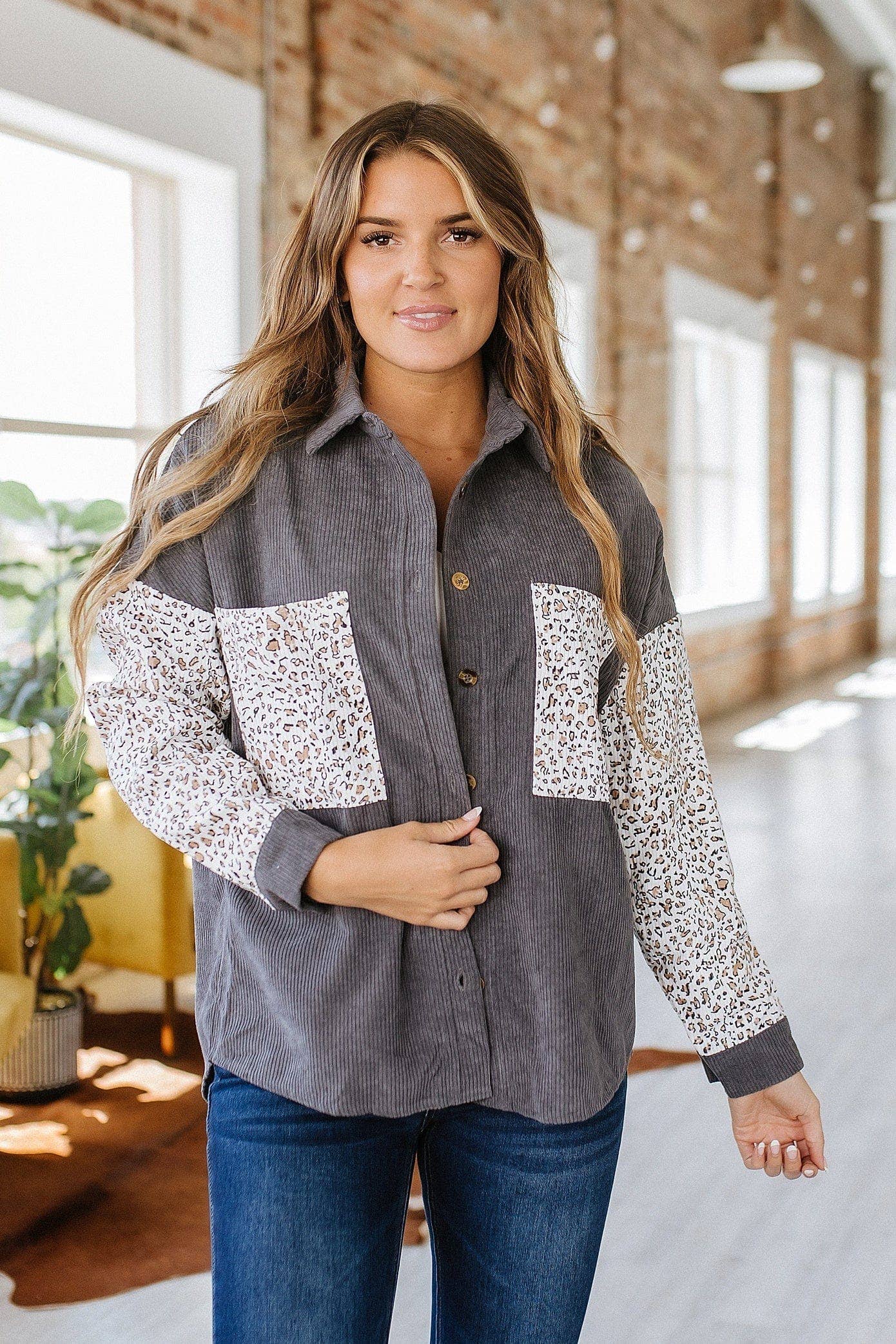 Mavis Leopard Corduroy Jacket