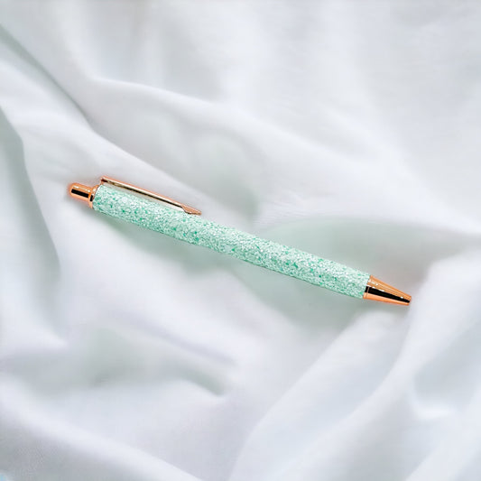 Baby Teal Confetti Clickable Pen