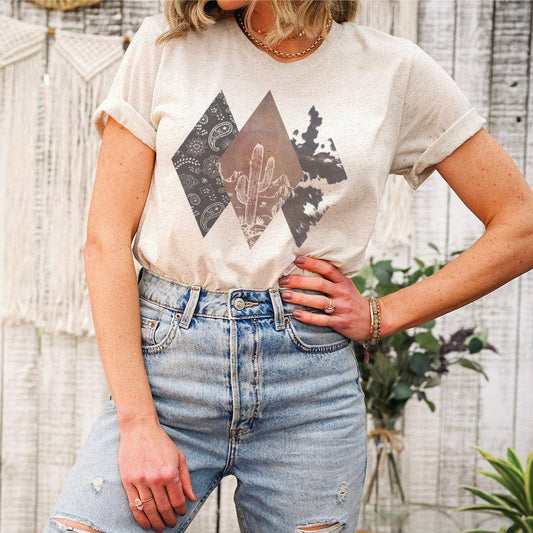 Western Cowhide Diamonds Graphic T-Shirt